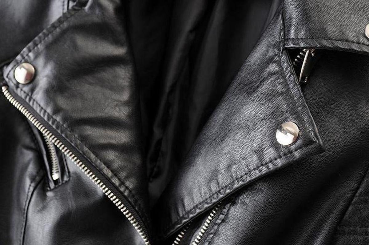 WW | Asymmetrische Reißverschluss Schwarze PU-Leder Bikerjacke