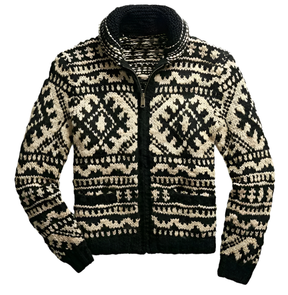WW | Winter Herrenpullover aus Wolle mit Reißverschluss