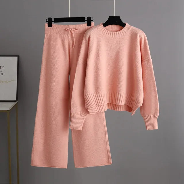 WW |  Bequemer Oversized-Pullover & weite Strickhose für Damen