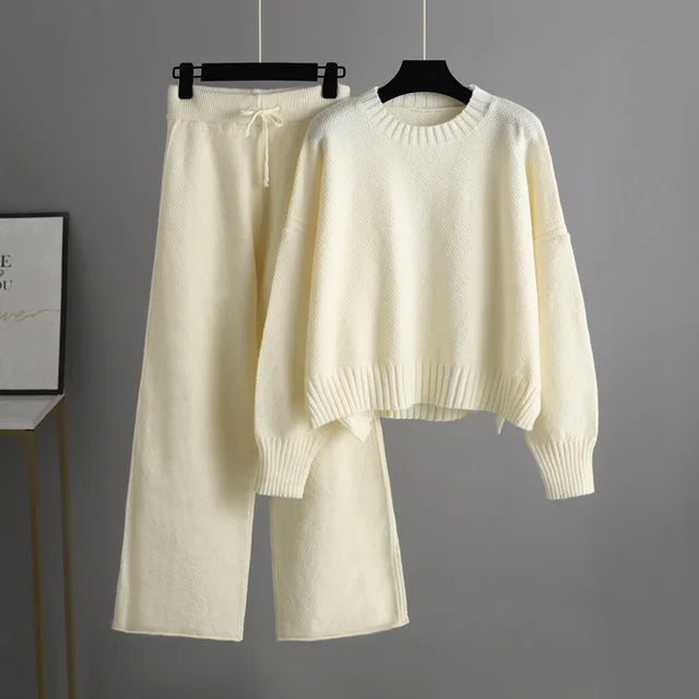 WW |  Bequemer Oversized-Pullover & weite Strickhose für Damen