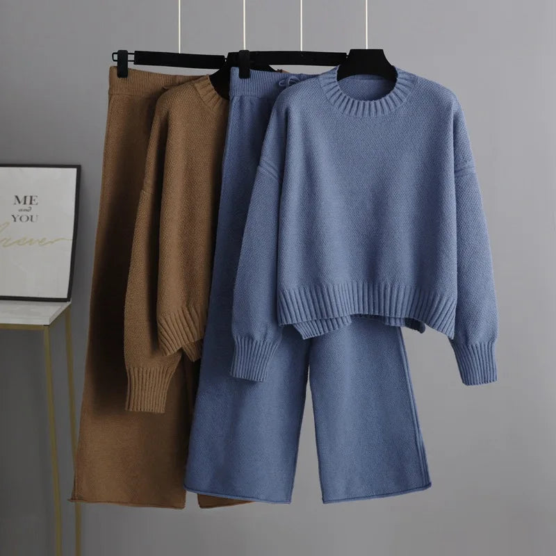 WW |  Bequemer Oversized-Pullover & weite Strickhose für Damen