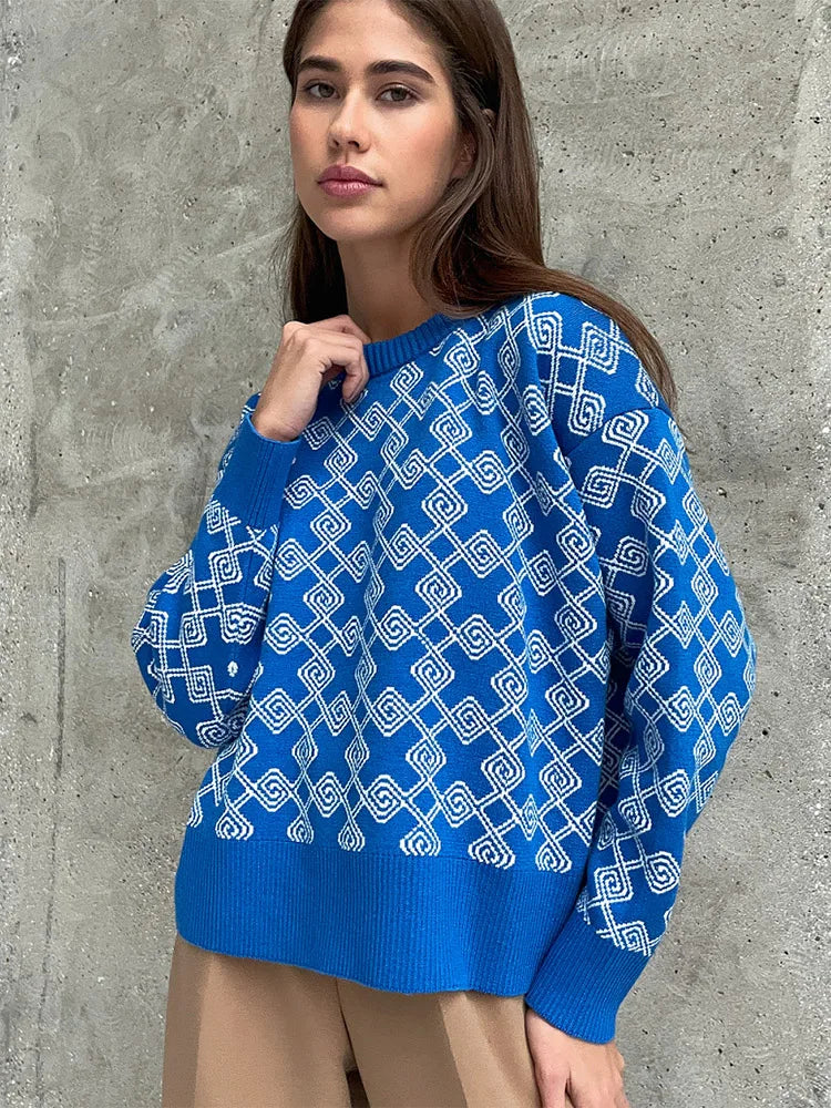 WW | Fashionable O-Neck Knitted Sweater