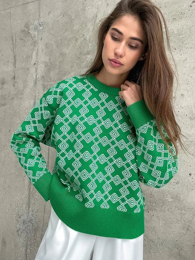 WW | Fashionable O-Neck Knitted Sweater