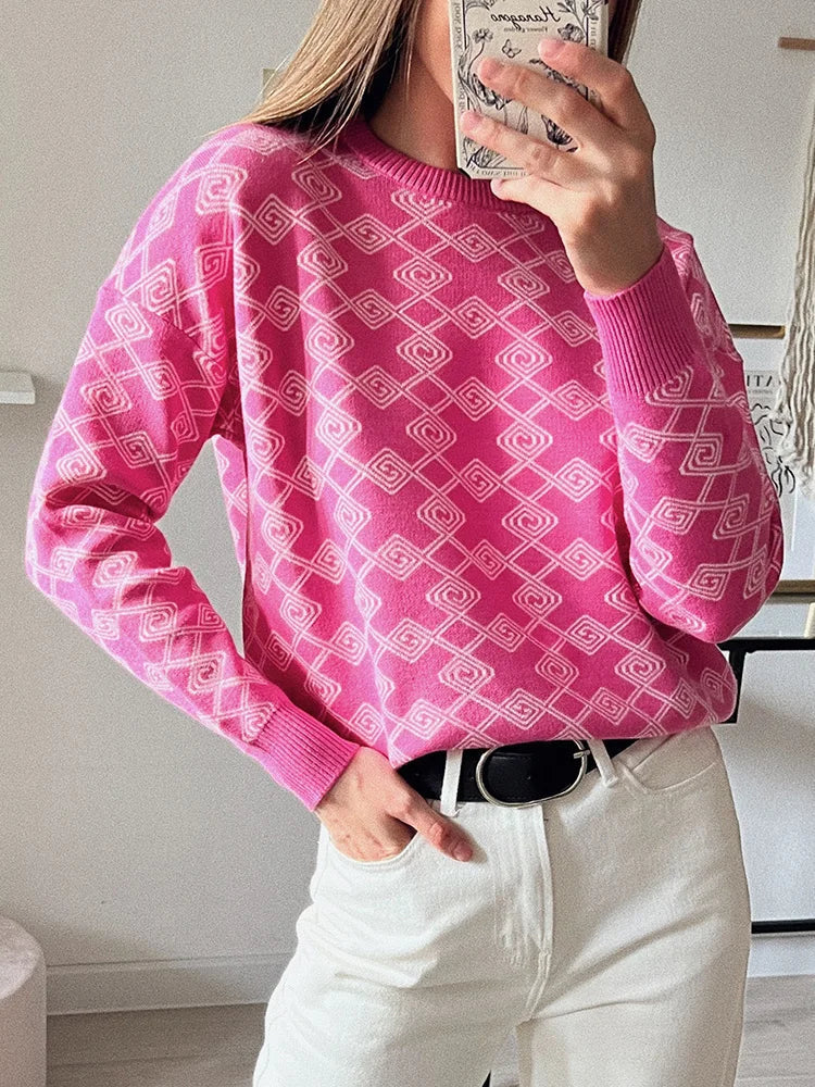WW | Fashionable O-Neck Knitted Sweater