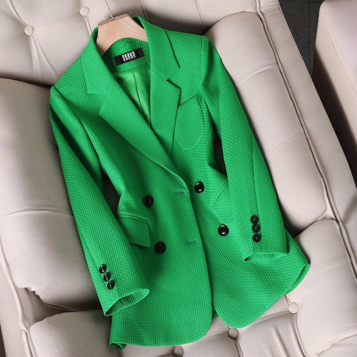 WW | Herbst Frauen Karo Muster Blazer mit Langen Ärmeln