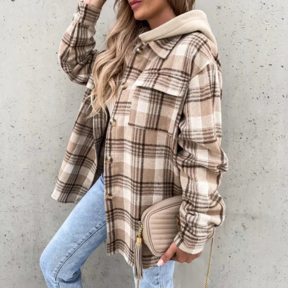 WW | Women's Plaid Hoodie Jacket Casual Autumn Clothing