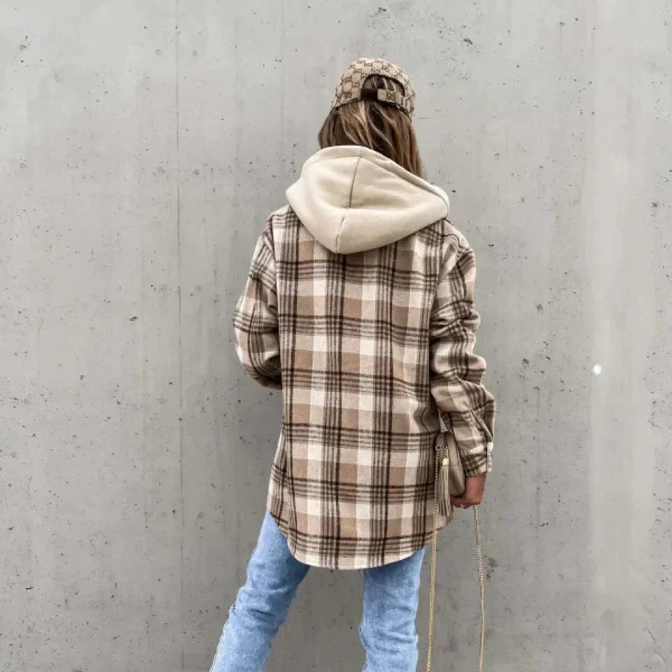 WW | Women's Plaid Hoodie Jacket Casual Autumn Clothing