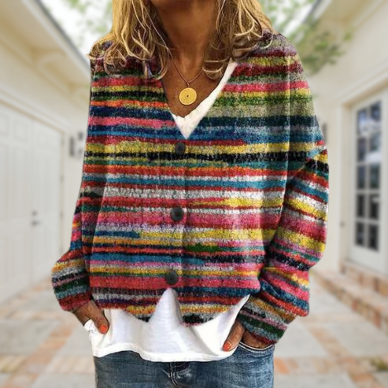 WW | Fashionable, printed cardigan with a V-neck and buttons