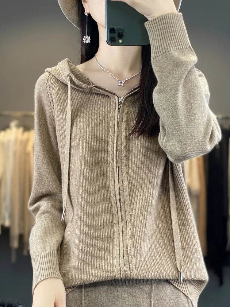 WW | Luxuriöser Kapuzen-Cardigan