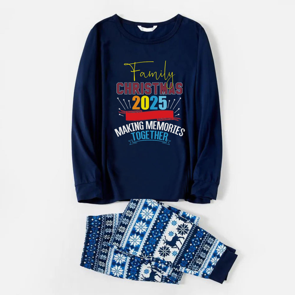 WW | Freude Blau Weihnachten Pyjama Set Mit Weihnachts Text Muster Edition