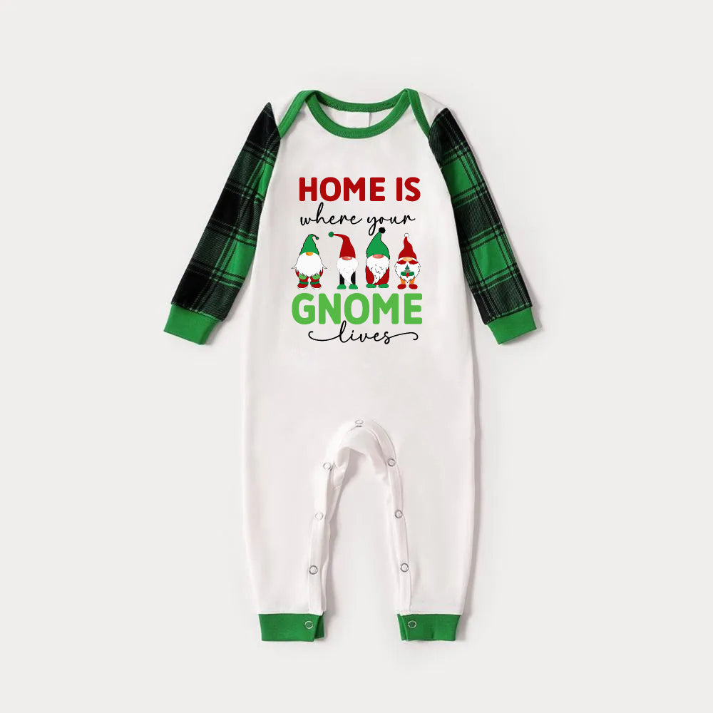 WW | Green Raglan Top Green Plaid Christmas Gnome Print Pajama Set