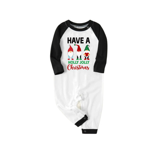 WW | Schwarzes Raglan-Top Grüner Karierter Weihnachts-Pyjama-Set Mit Süßem Gnom Und Feiertagsbeschriftung