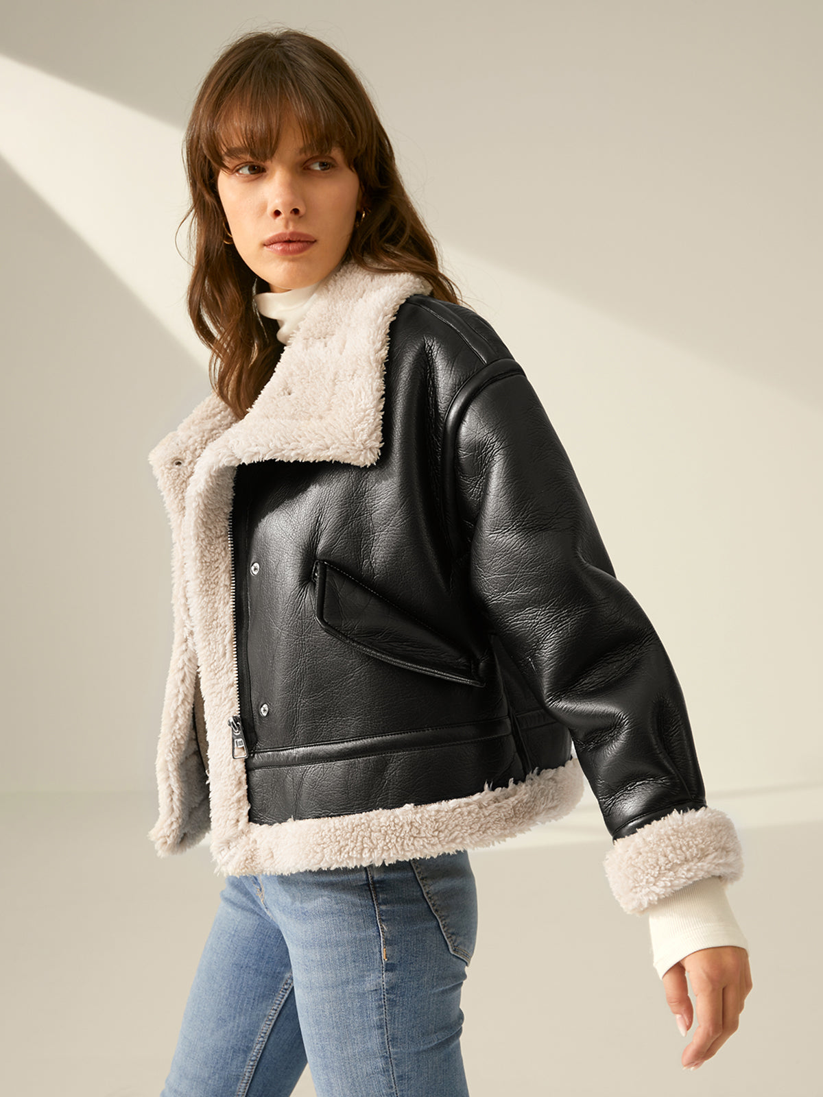 WW | Gefütterte Wildleder Flugjacke