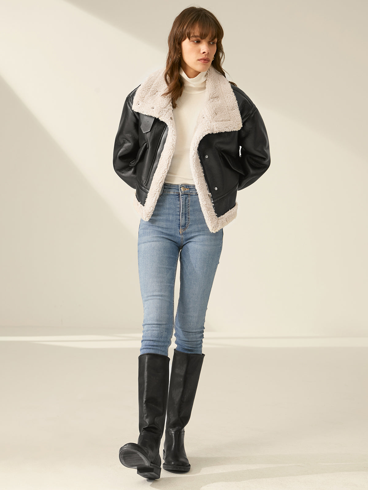 WW | Gefütterte Wildleder Flugjacke