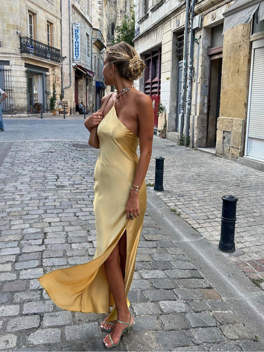 WW | Satin Maxi Dress with Open Back