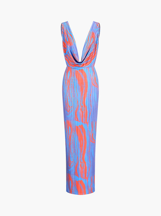 WW | Flaming Passions Crew Neck Long Dress