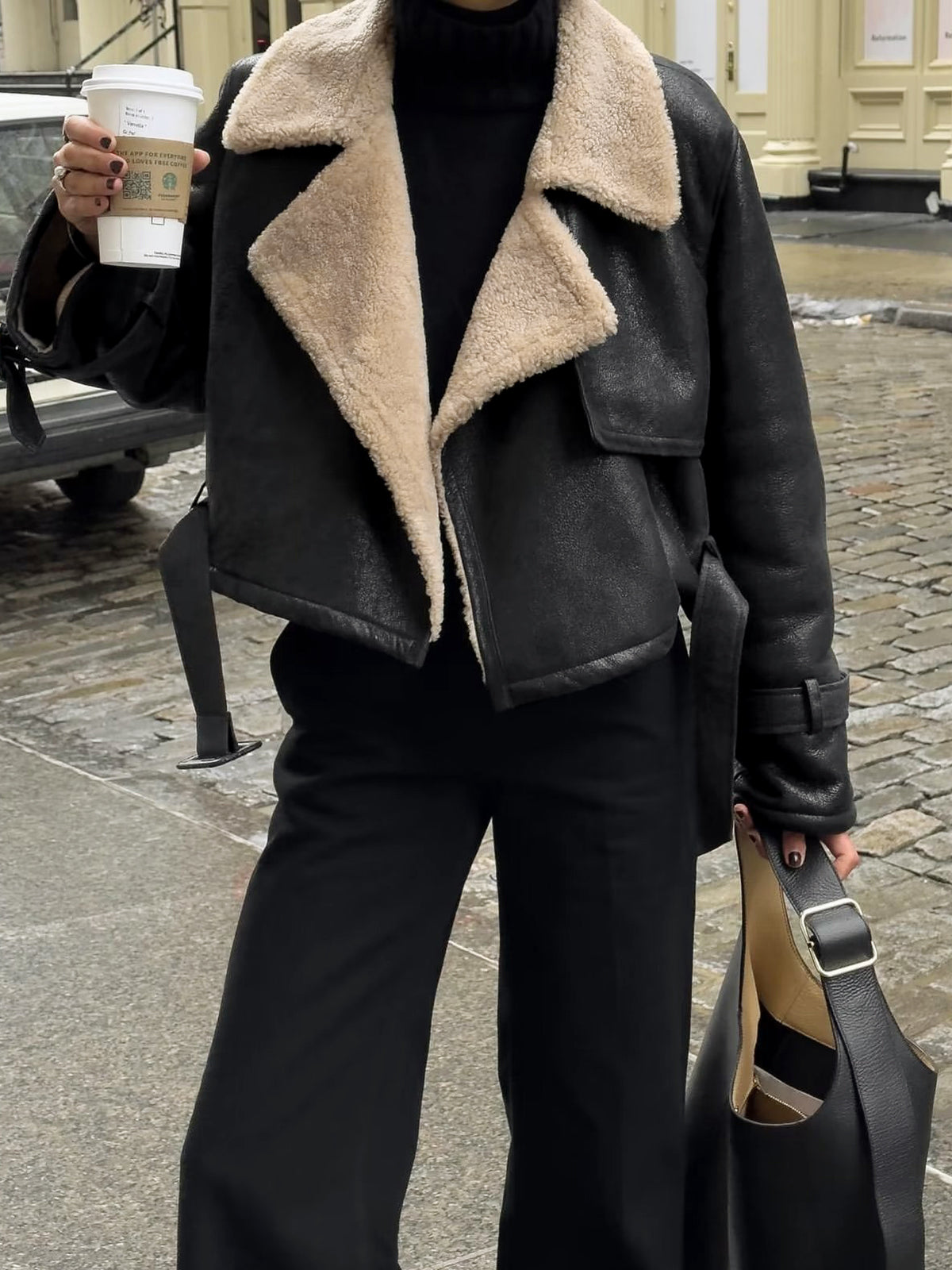 WW | Blessed Sherpa-Lined Sheepskin Aviator Jacket