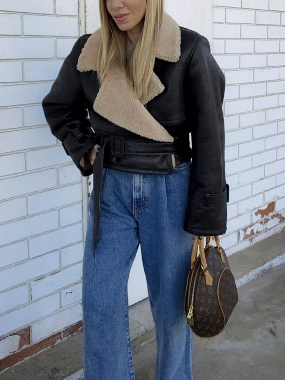 WW | Blessed Sherpa-Lined Sheepskin Aviator Jacket