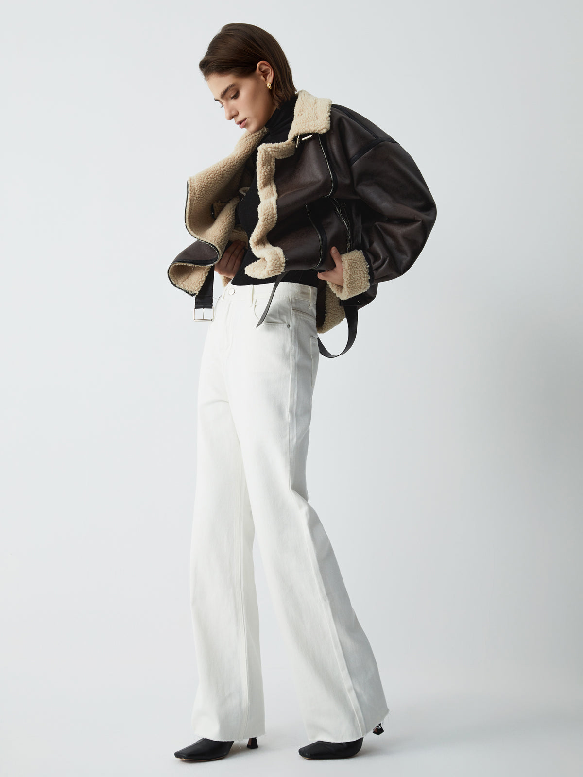WW | Sherpa-gefütterte Schaffell-Fliegerjacke