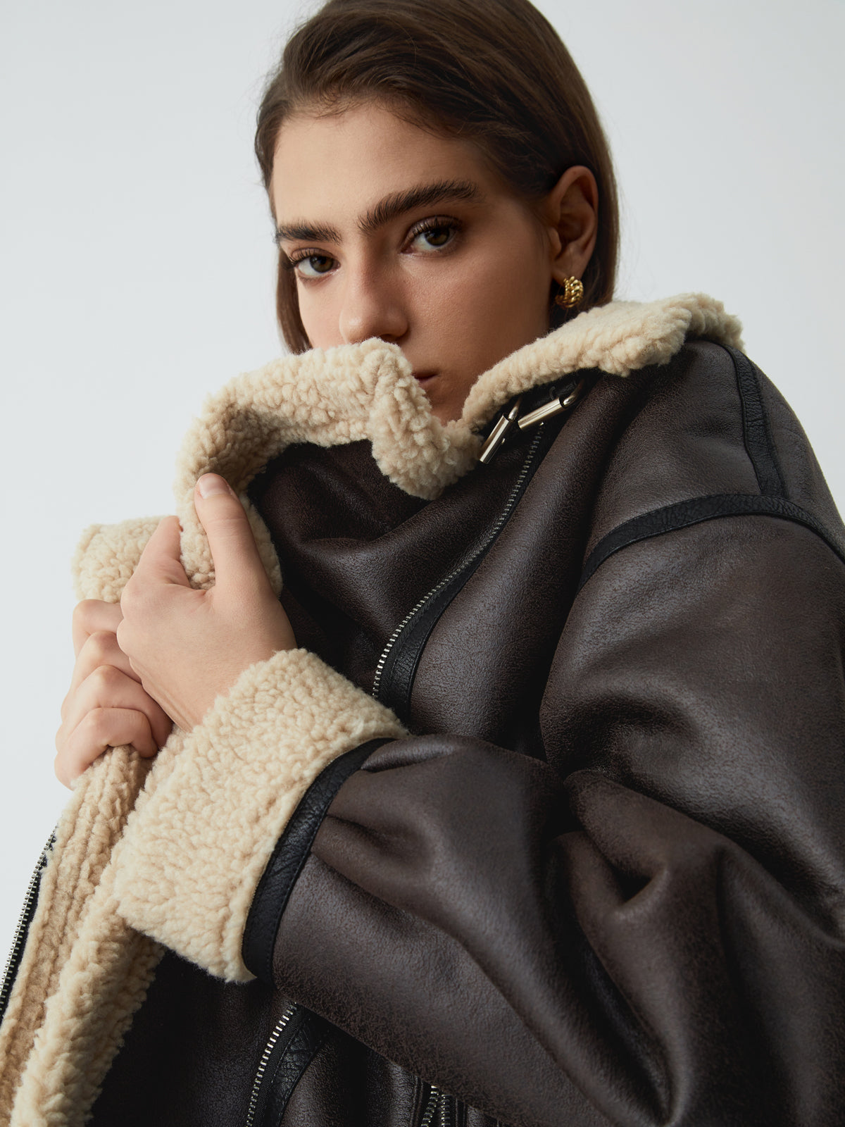 WW | Sherpa-gefütterte Schaffell-Fliegerjacke