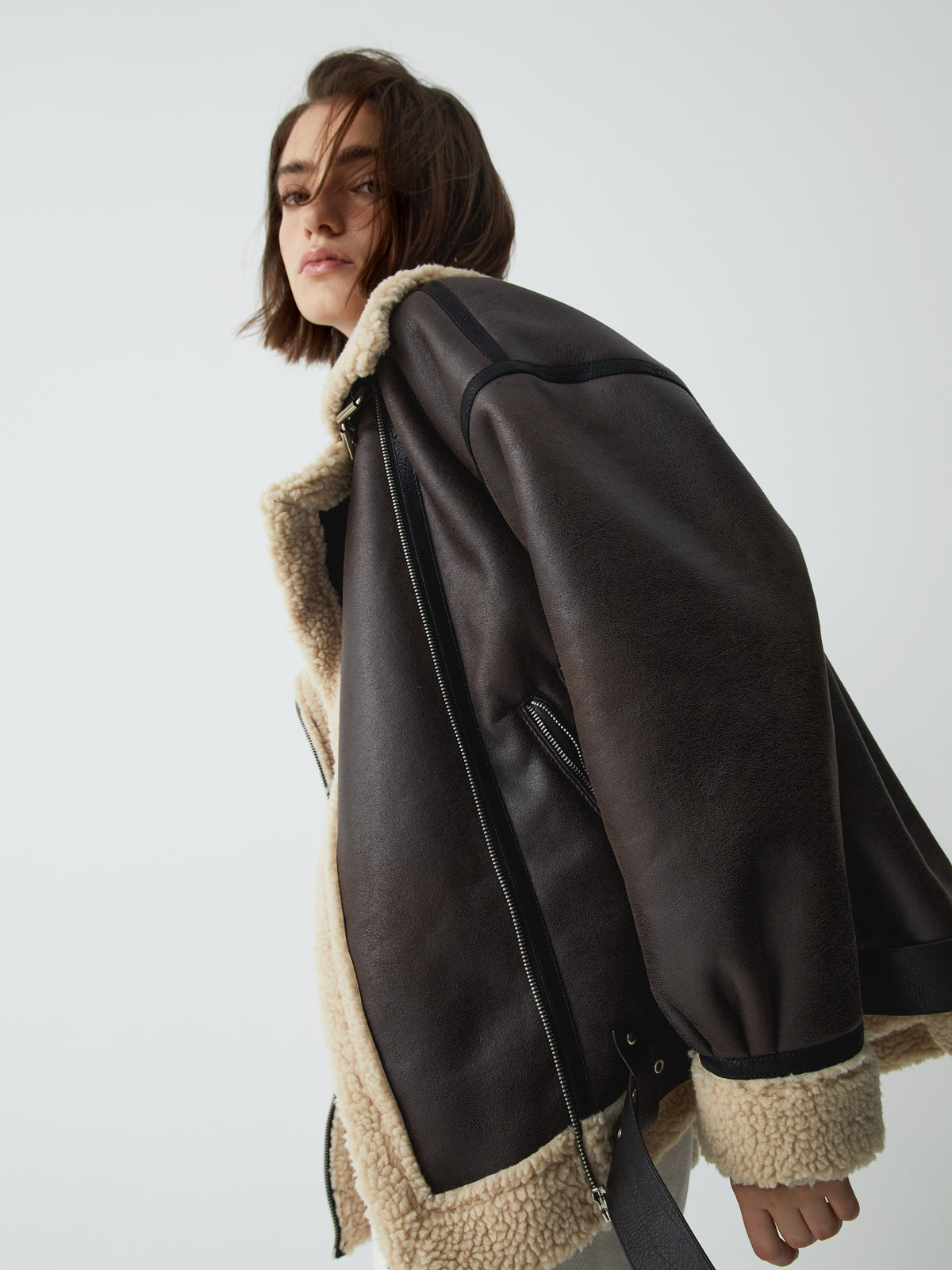 WW | Sherpa-gefütterte Schaffell-Fliegerjacke