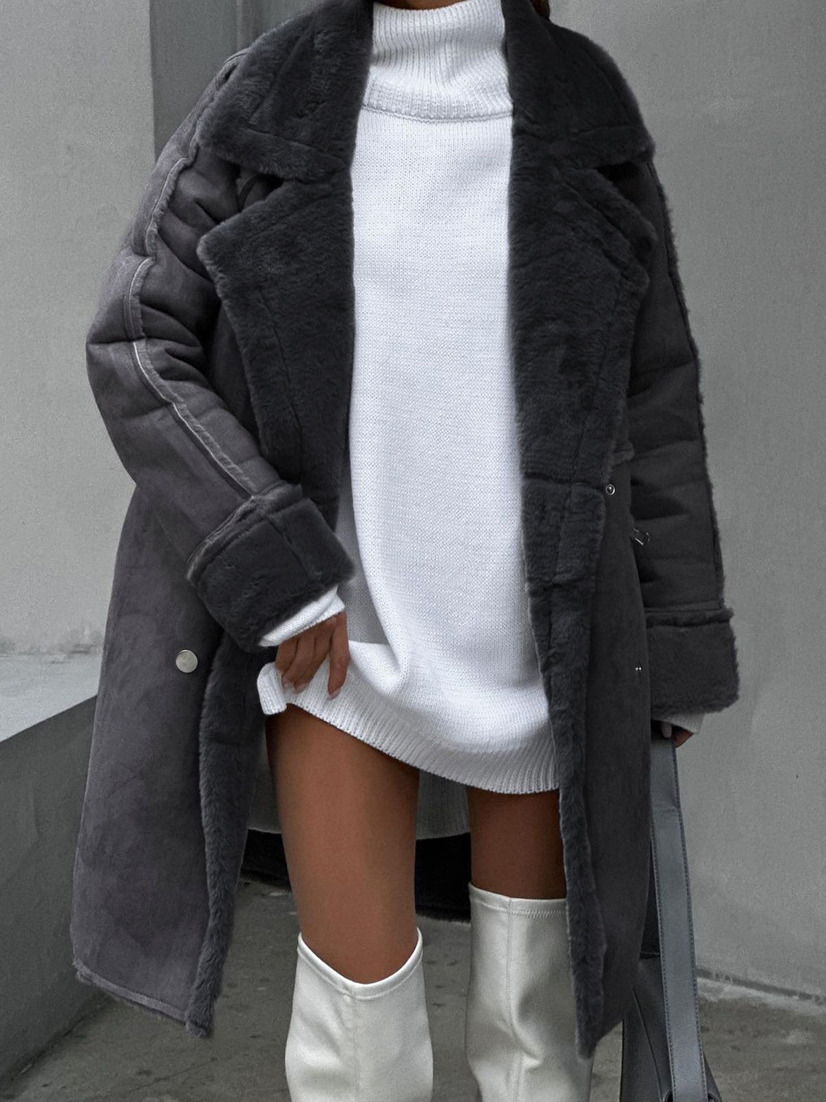 WW | Stylish Long Women's Polar Fleece Coat