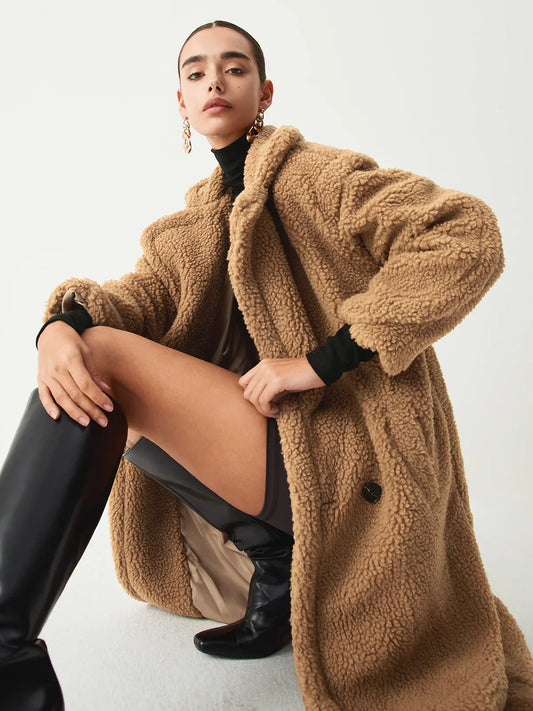 WW | Doppelte Taschen Flurry Longline Fleecejacke