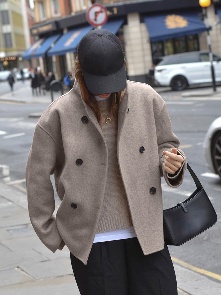 Oversized jacket with button closure