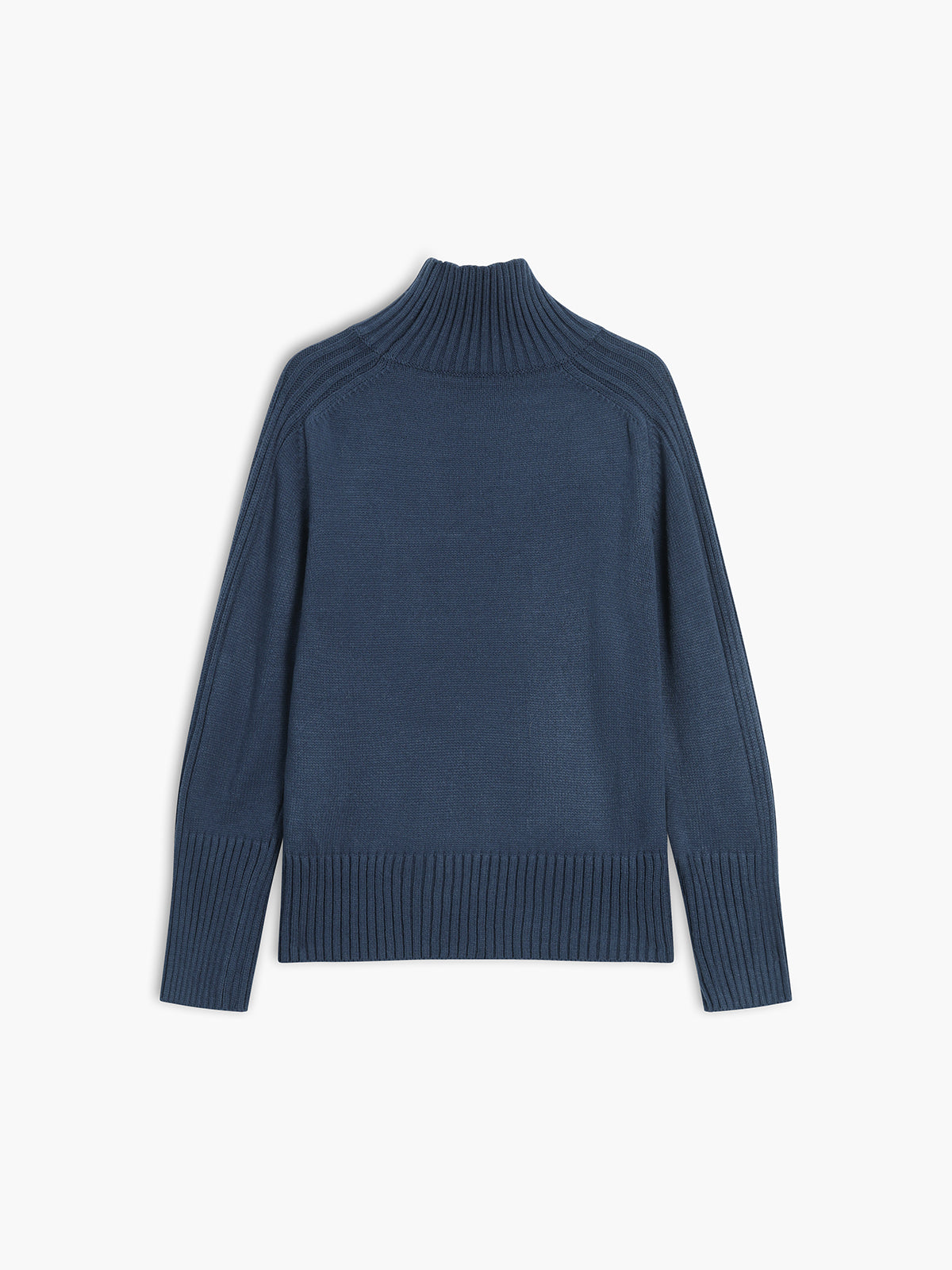 WW | Ribbed stand-up collar knit sweater