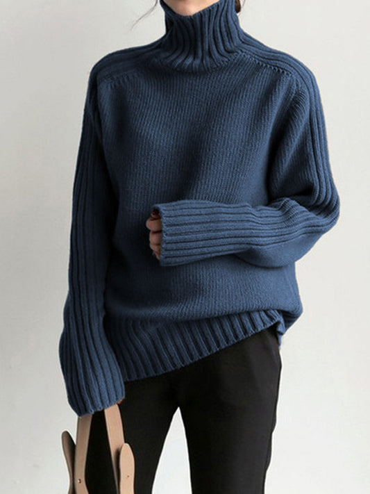 WW | Gerippter Stehkragen Strickpullover