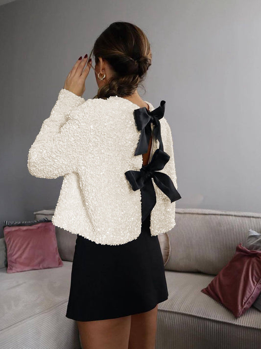 WW | Samt Schleifen Dekor Jacke