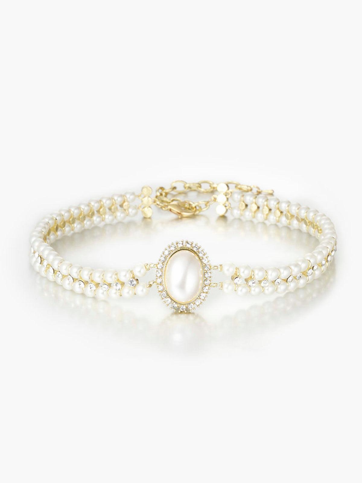 WW | Harvest Double Layer Choker Necklace with Pearls