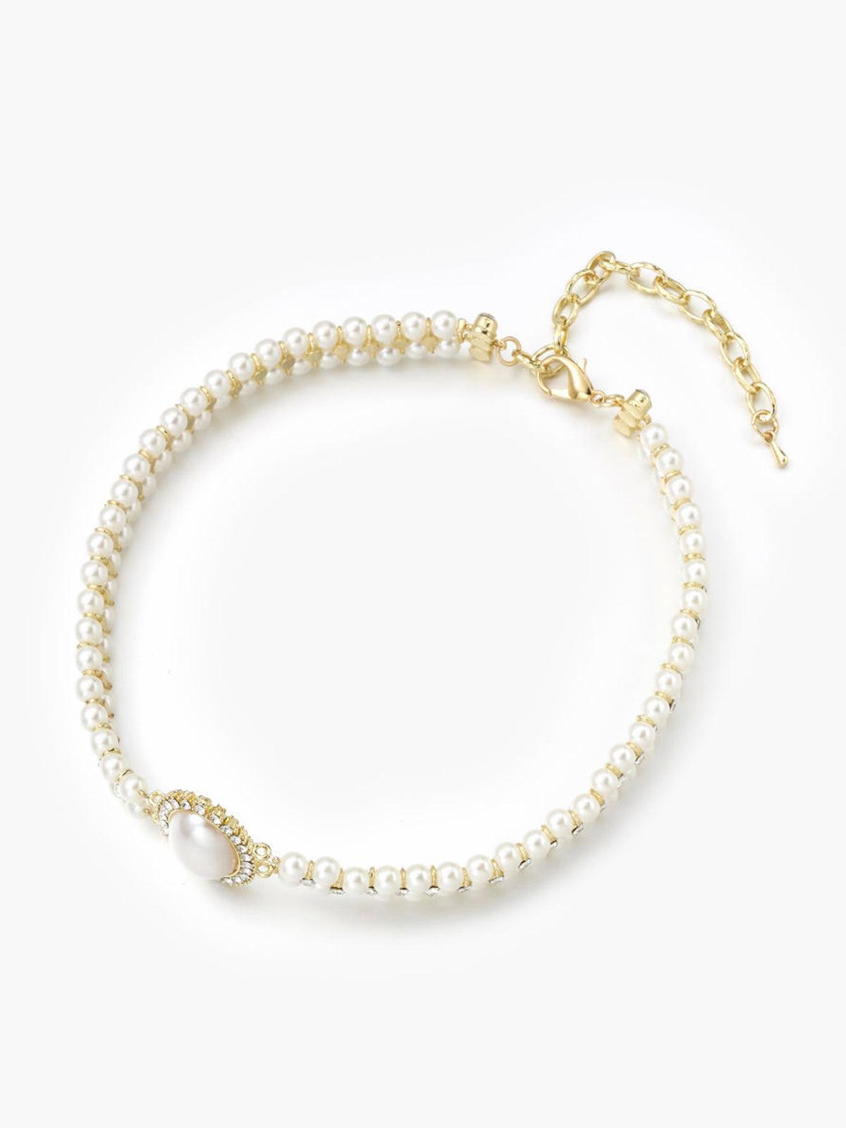 WW | Harvest Double Layer Choker Necklace with Pearls