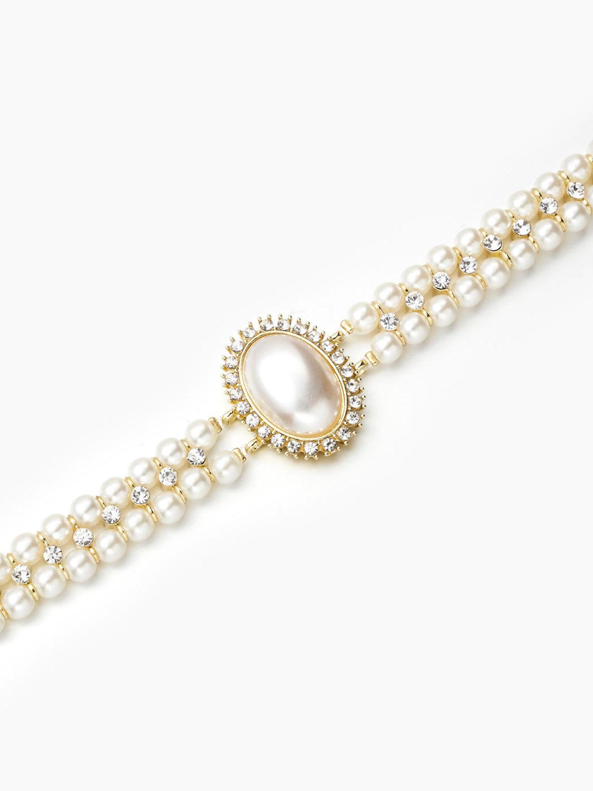 WW | Harvest Double Layer Choker Necklace with Pearls