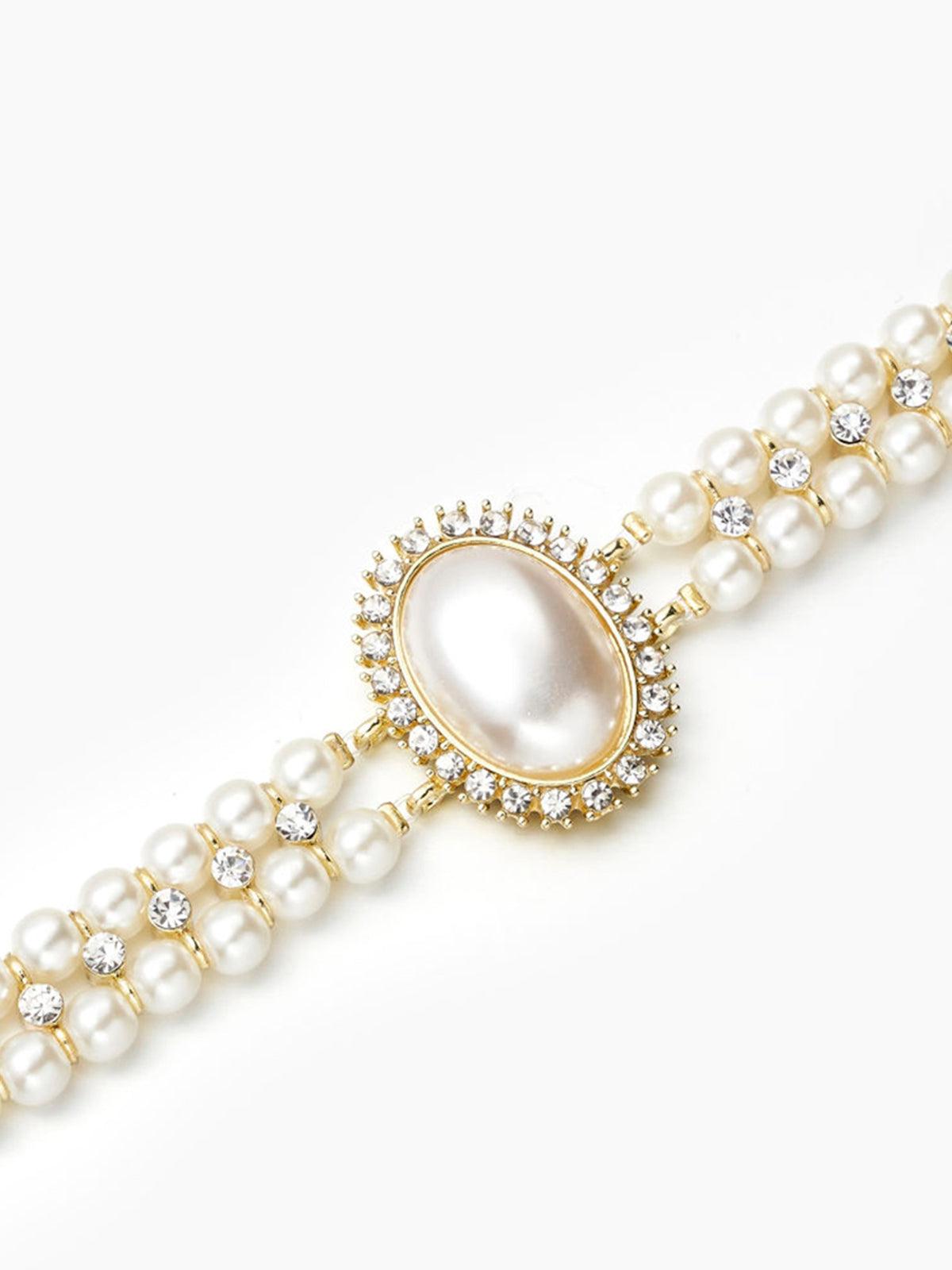 WW | Harvest Double Layer Choker Necklace with Pearls