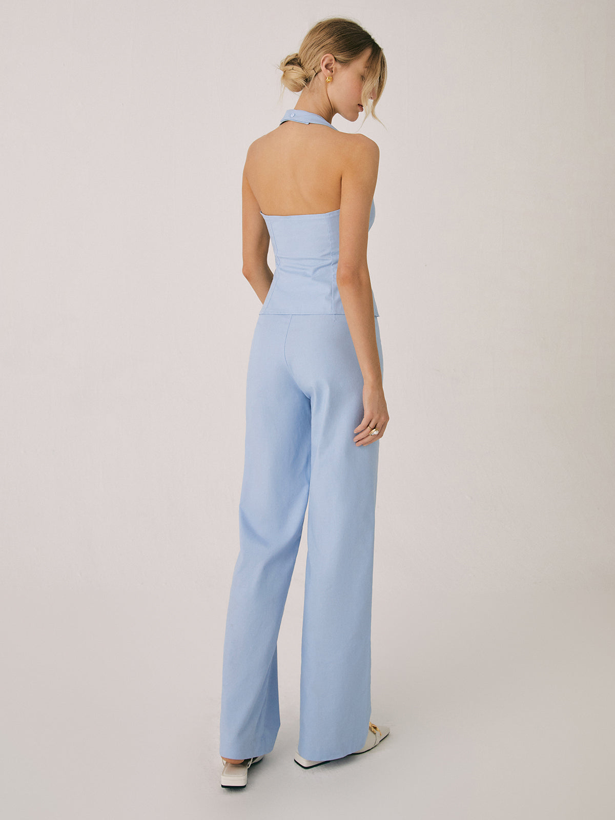 WW | Elegantes Zweiteiliges Satz Mit Weste & Weitbein Hose
