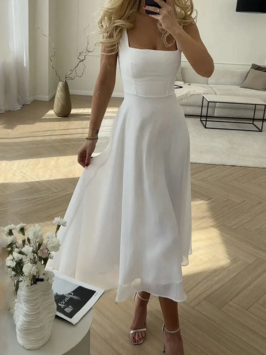 WW | Women's Modern Sleeveless High Waist Maxi Dress