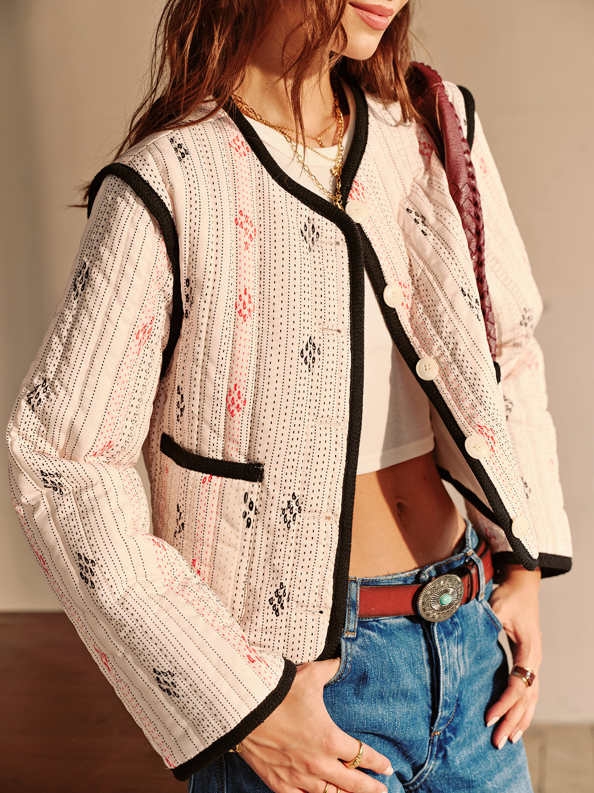 WW | Kontrastpaspel Kurze Jacke
