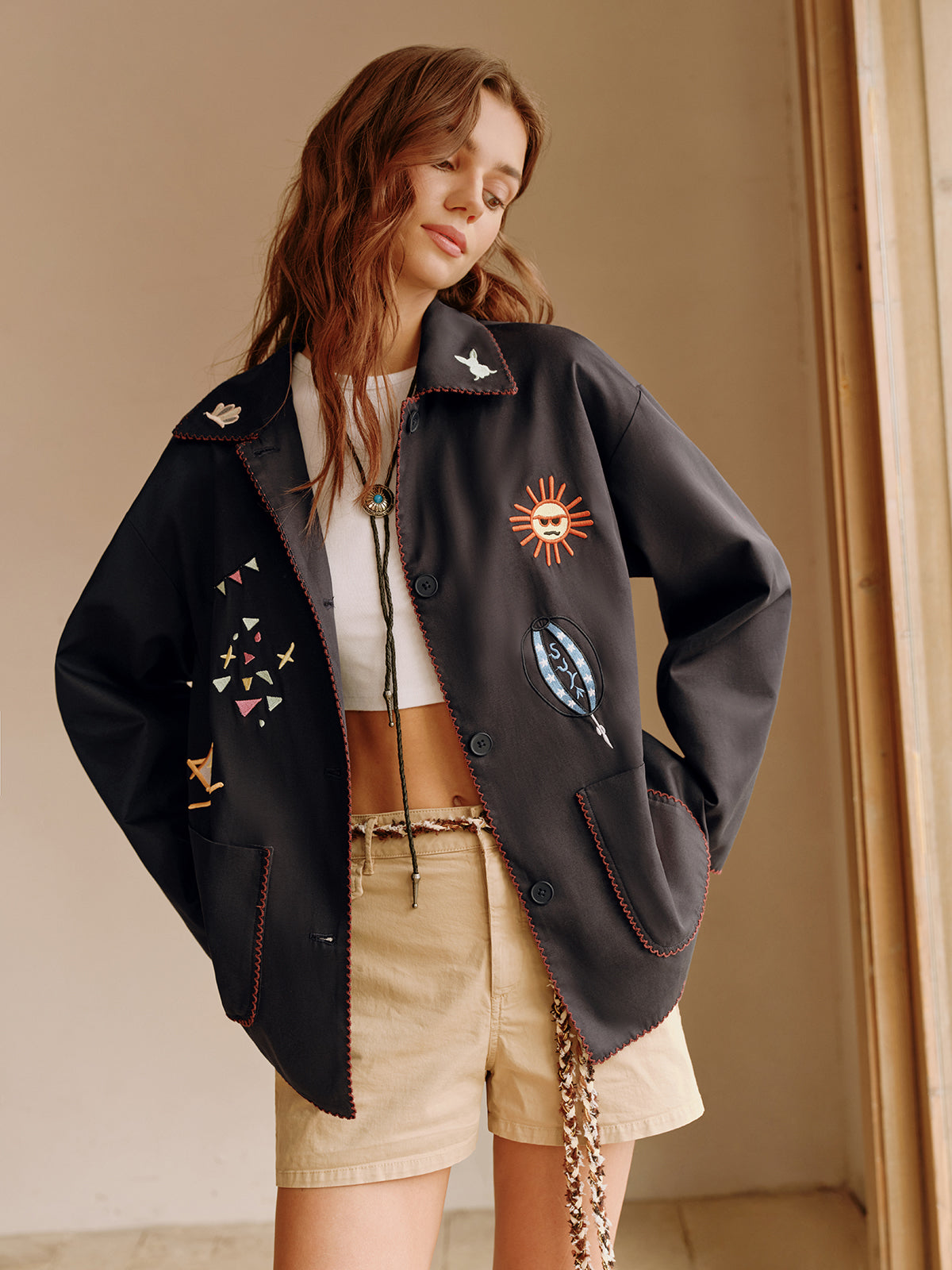 WW | Embroidered Lapel Jacket