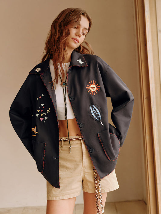 WW | Bestickte Reversjacke