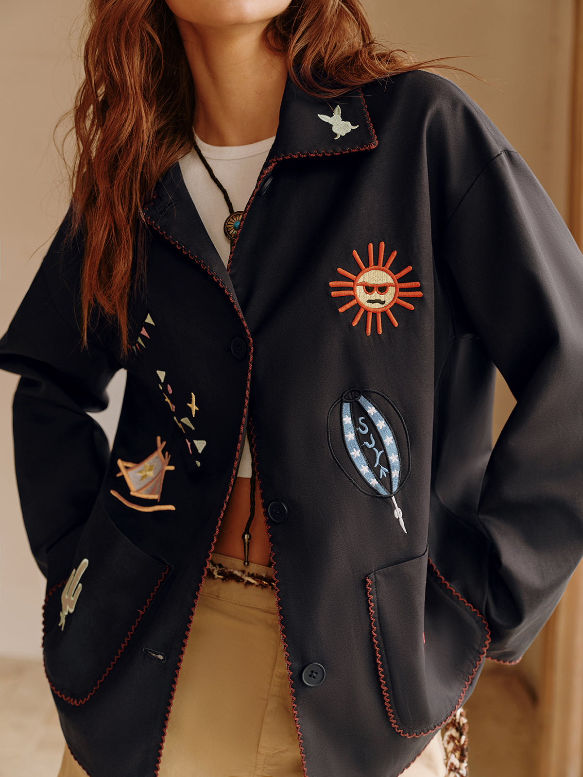 WW | Embroidered Lapel Jacket