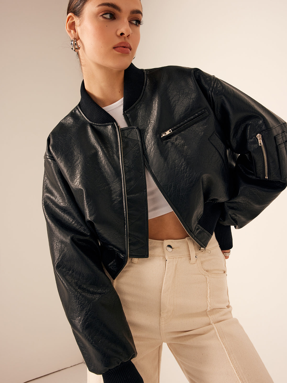 WW | PU Leather Short Jacket