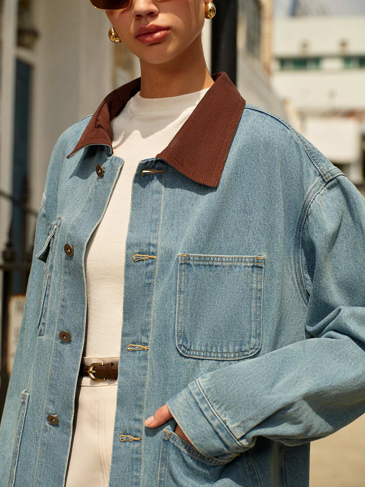 WW | Collar Versatile Denim Jacket