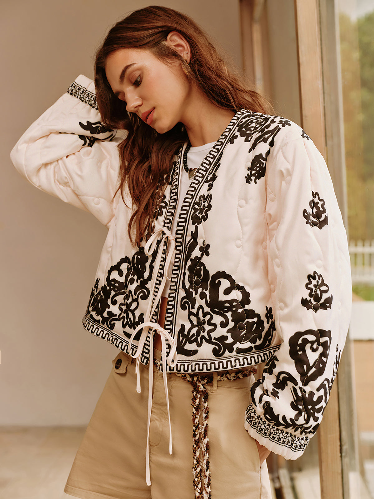 WW | Printed Short Laced Jacket