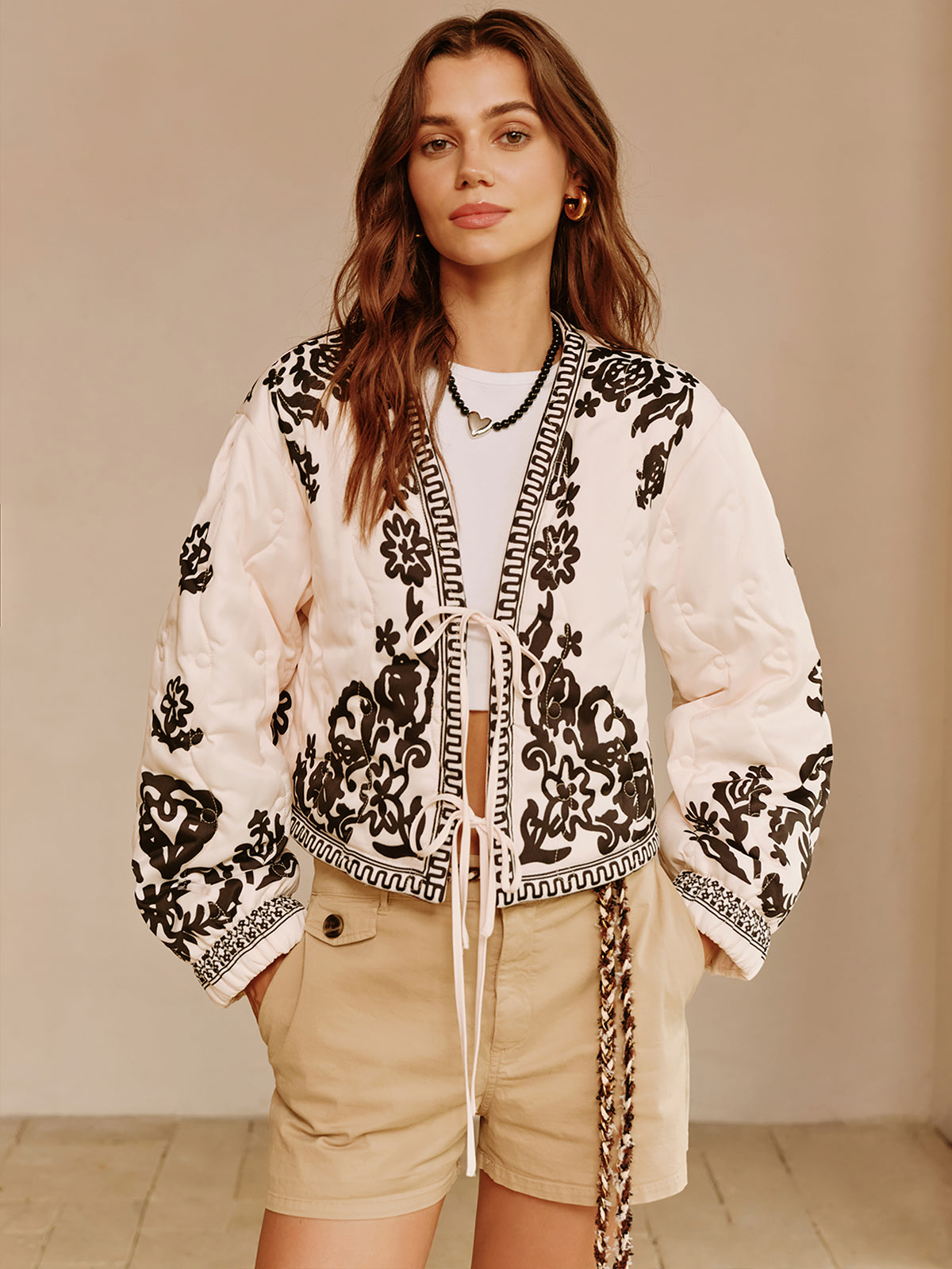 WW | Printed Short Laced Jacket