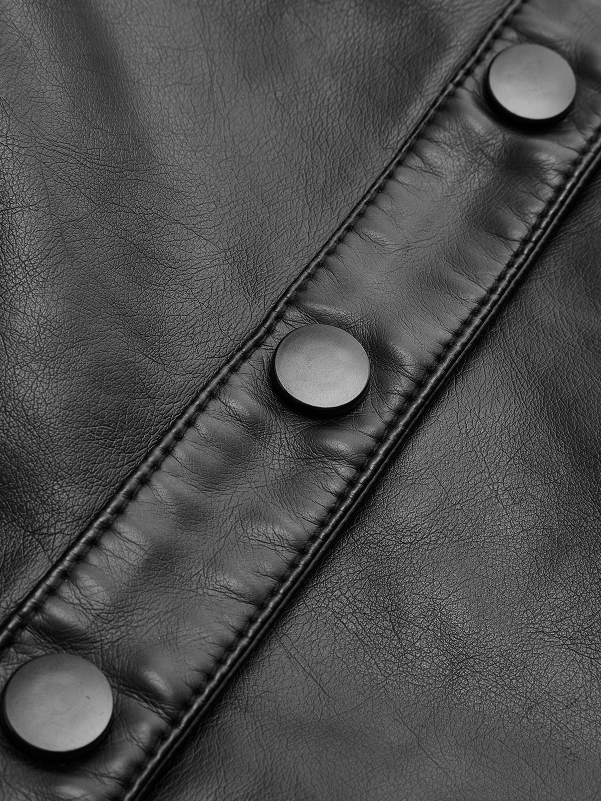 WW | Nietenknopf PU Lederjacke
