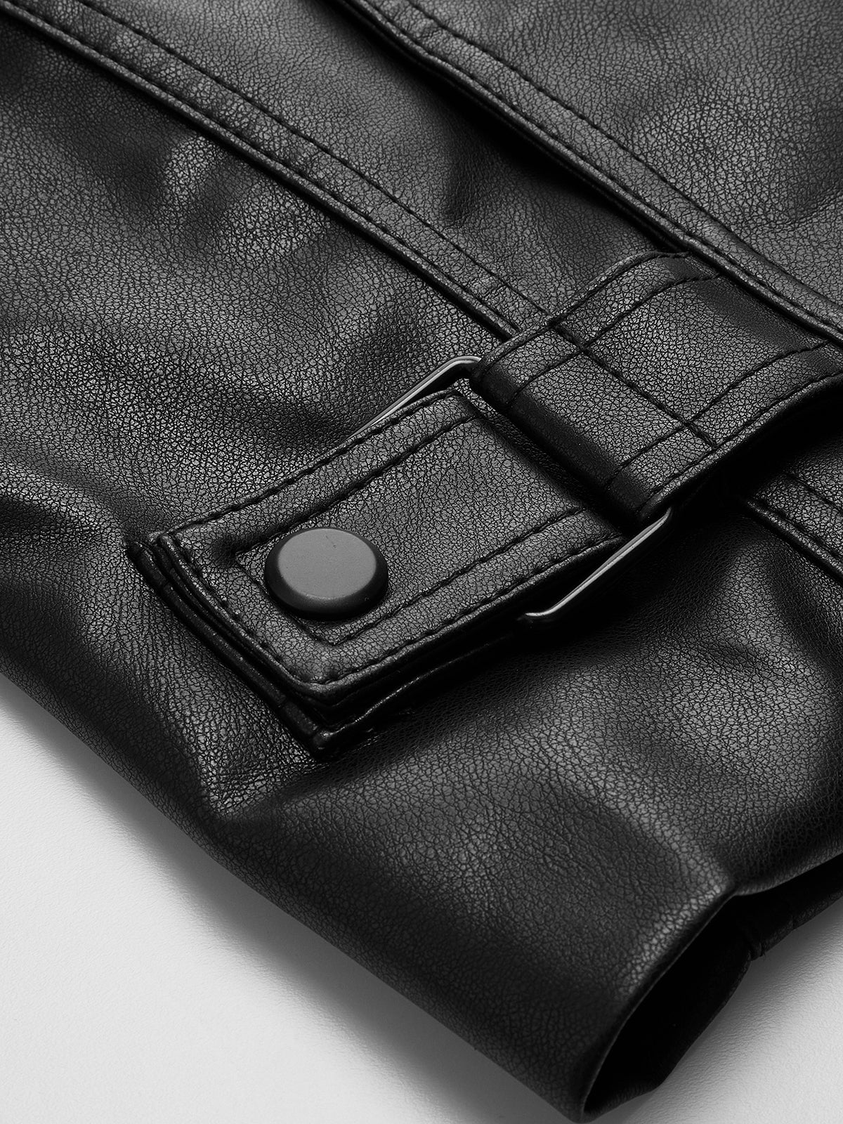 WW | Buckle PU Leather Jacket