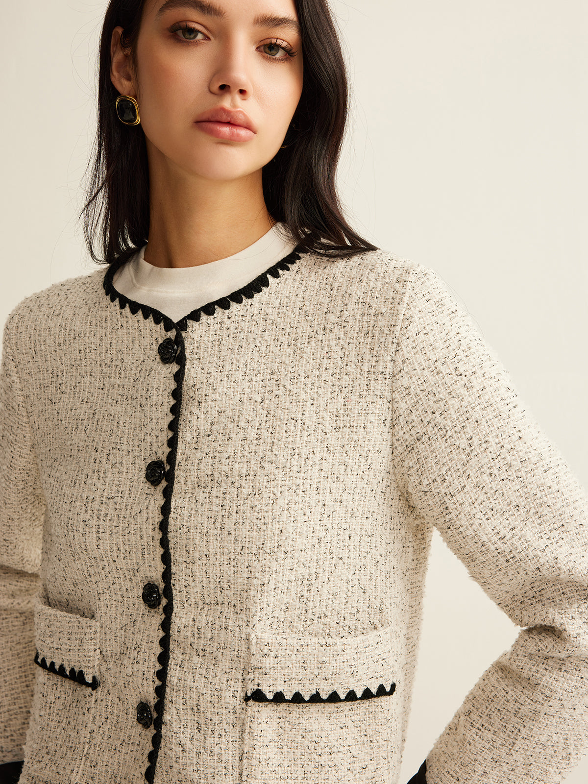 WW | Trim Tweed Kurze Jacke