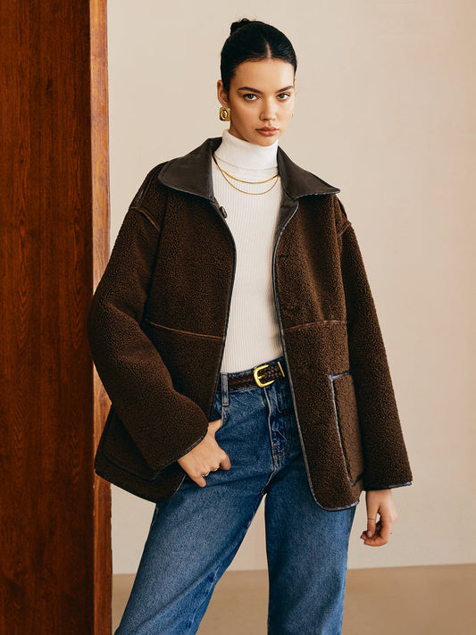 WW | Faux Leather Fleece Jacket