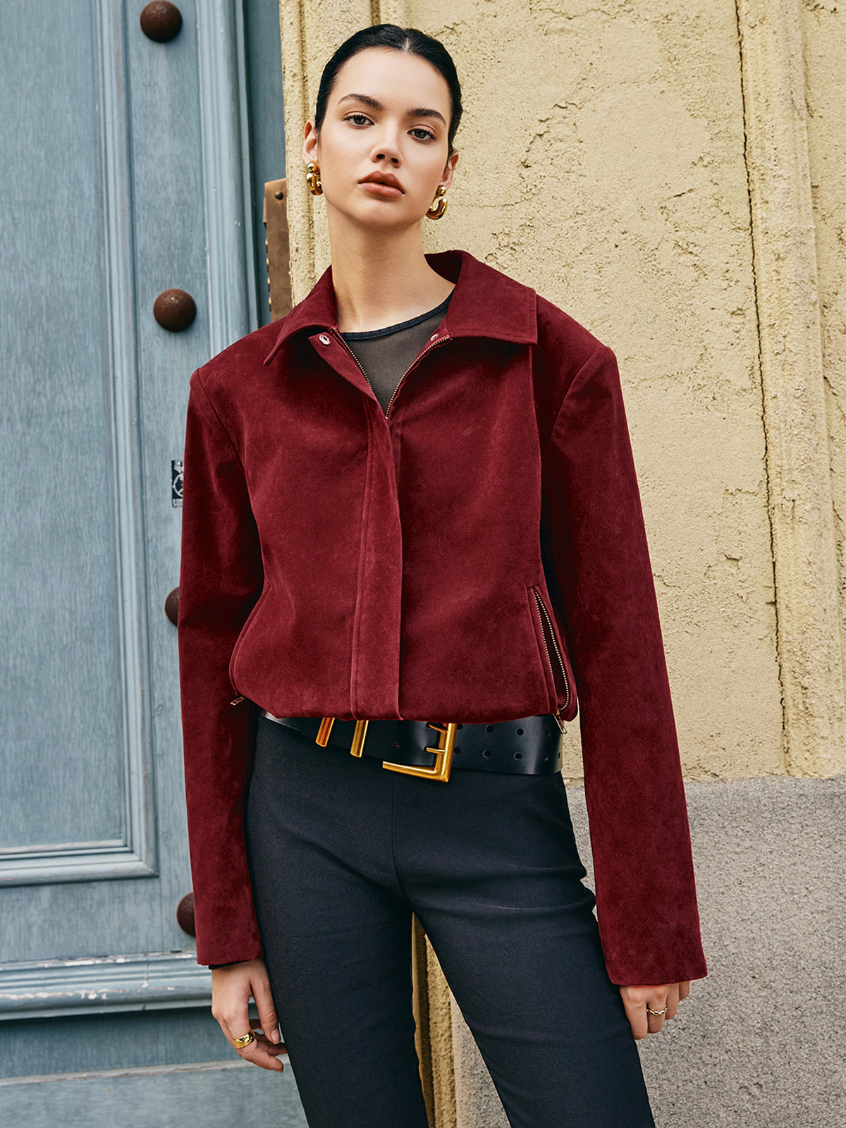 WW | Pockets Lapel Suede Jacket